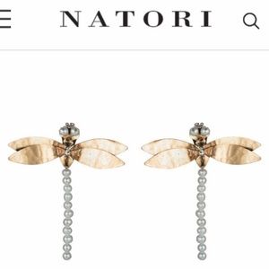 NNW Clip-On Hammered Brass Dragonfly Earrings